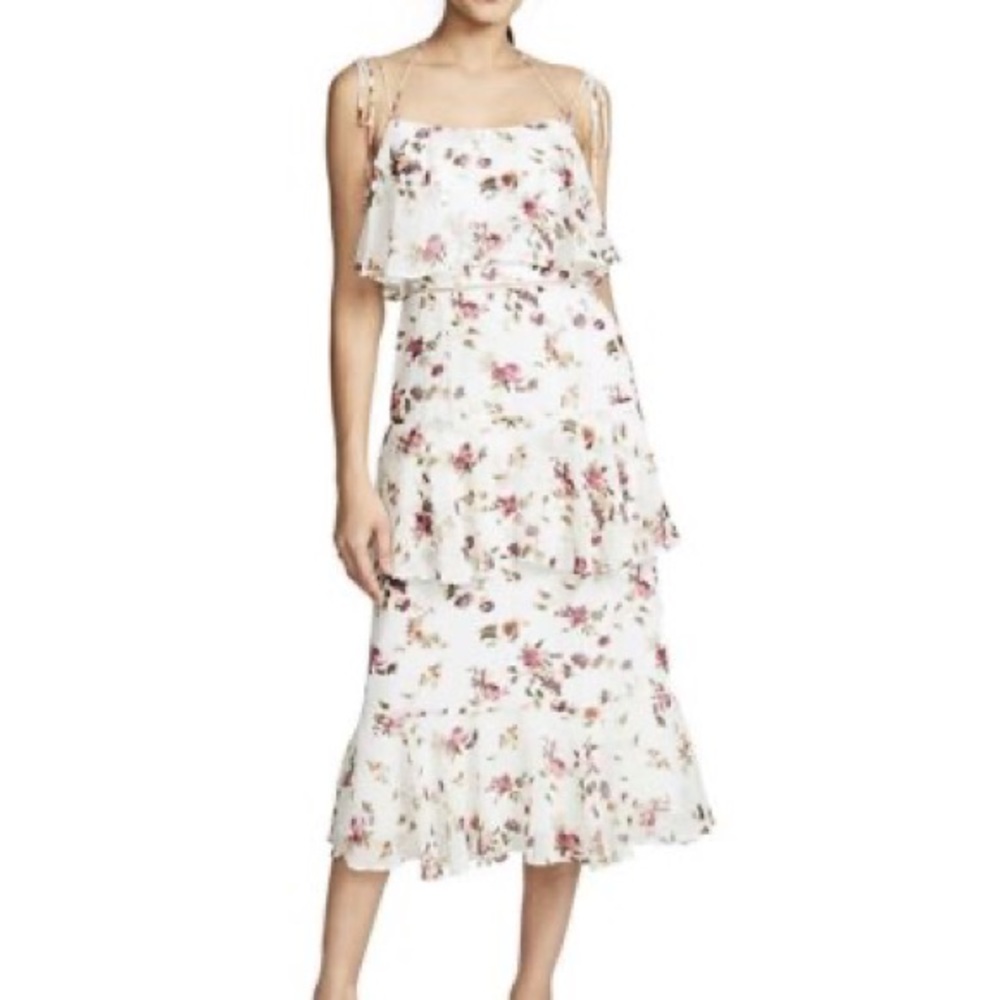 WAYF Imola Tiered midi floral dress Medium
